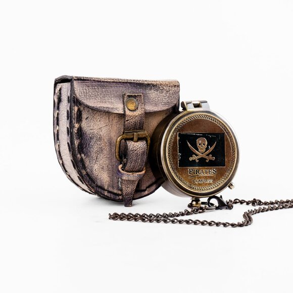 Brass Pirates Compass 2 Inch Authentic Nautical Navigation Compass gift for him - Picture 3 of 15